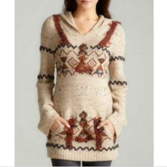 Free People Aztec Arrowhead Hooded Sweater - Picture 1 of 8